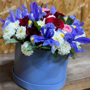Boîte de Fleurs Bleu Éclatant