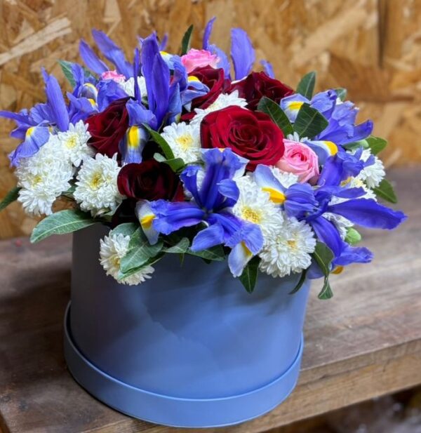 Boîte de Fleurs Bleu Éclatant - Image 2